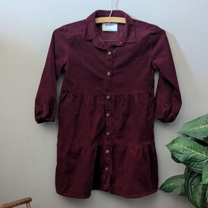 🤎5/$25🤎Old Navy Maroon Cotton Corduroy Sleeve Button Down Dress